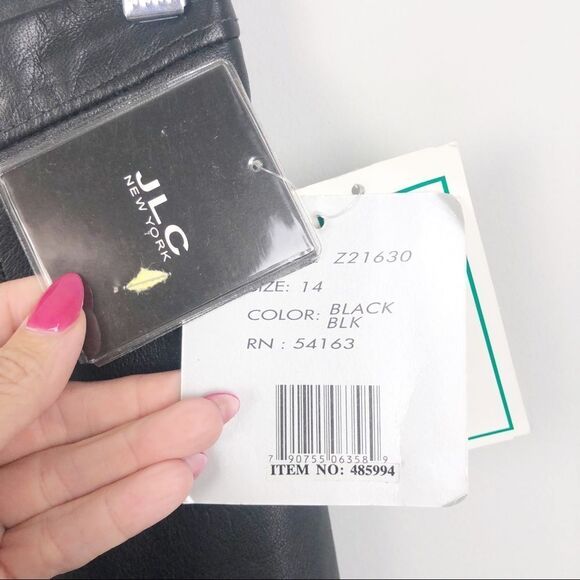 JLC NEW YORK | NEW WITH TAGS Vintage Black Leather Pants Lined Women’s Size 14 - Picture 8 of 9
